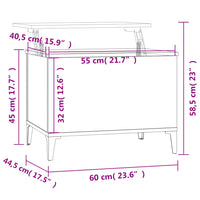 Thumbnail for Couchtisch Betongrau 60x44,5x45 cm Holzwerkstoff