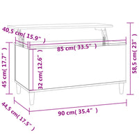 Thumbnail for Couchtisch Sonoma-Eiche 90x44,5x45 cm Holzwerkstoff