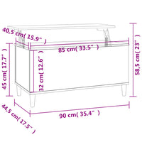 Thumbnail for Couchtisch Grau Sonoma 90x44,5x45 cm Holzwerkstoff