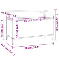 Thumbnail for Couchtisch Sonoma-Eiche 90x44,5x45 cm Holzwerkstoff