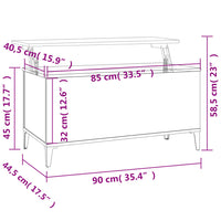 Thumbnail for Couchtisch Grau Sonoma 90x44,5x45 cm Holzwerkstoff