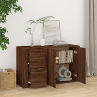 Thumbnail for Sideboard Braun Eichen-Optik 100x33x59,5 cm Holzwerkstoff