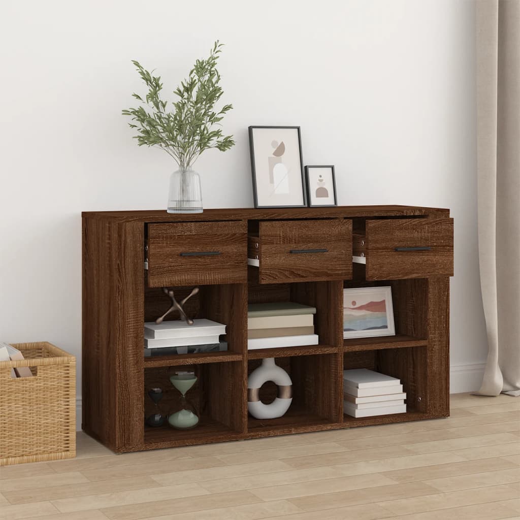 Sideboard Braun Eichen-Optik 100x30x59,5 cm Holzwerkstoff