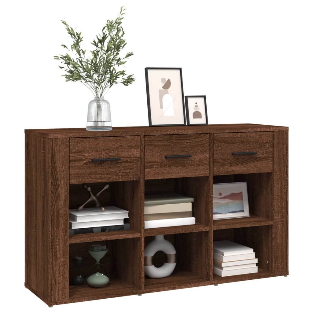 Sideboard Braun Eichen-Optik 100x30x59,5 cm Holzwerkstoff