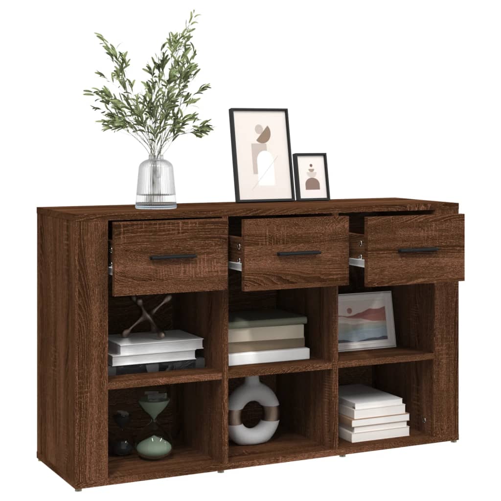 Sideboard Braun Eichen-Optik 100x30x59,5 cm Holzwerkstoff