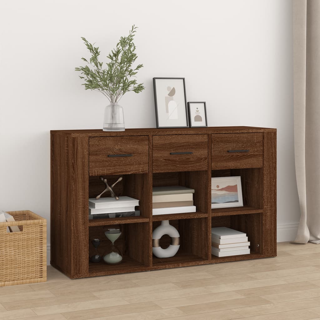 Sideboard Braun Eichen-Optik 100x30x59,5 cm Holzwerkstoff