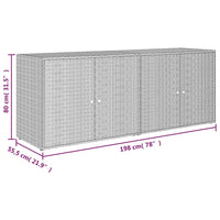 Thumbnail for Gartenschrank Grau 198x55,5x80 cm Poly Rattan