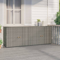 Thumbnail for Gartenschrank Grau 198x55,5x80 cm Poly Rattan