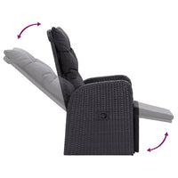 Thumbnail for Gartensessel mit Kissen 2 Stk. Verstellbar Schwarz Poly Rattan