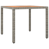 Thumbnail for Gartentisch mit Holzplatte Grau Poly Rattan & Massivholz Akazie