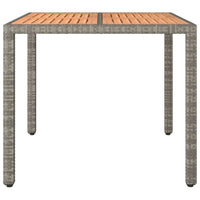 Thumbnail for Gartentisch mit Holzplatte Grau Poly Rattan & Massivholz Akazie