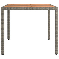 Thumbnail for Gartentisch mit Holzplatte Grau Poly Rattan & Massivholz Akazie