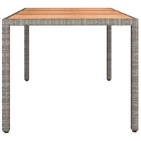 Thumbnail for Gartentisch mit Holzplatte Grau Poly Rattan & Massivholz Akazie