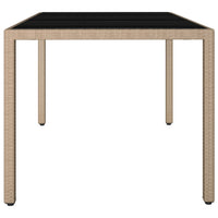 Thumbnail for Gartentisch mit Glasplatte Beige Poly Rattan & Hartglas