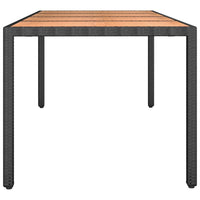 Thumbnail for Gartentisch mit Holzplatte Schwarz Poly Rattan & Akazienholz