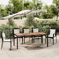Thumbnail for Gartentisch mit Holzplatte Schwarz Poly Rattan & Akazienholz