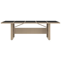 Thumbnail for Gartentisch mit Glasplatte Beige Poly Rattan & Hartglas