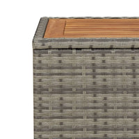 Thumbnail for Beistelltisch mit Holzplatte Grau Poly Rattan & Akazienholz