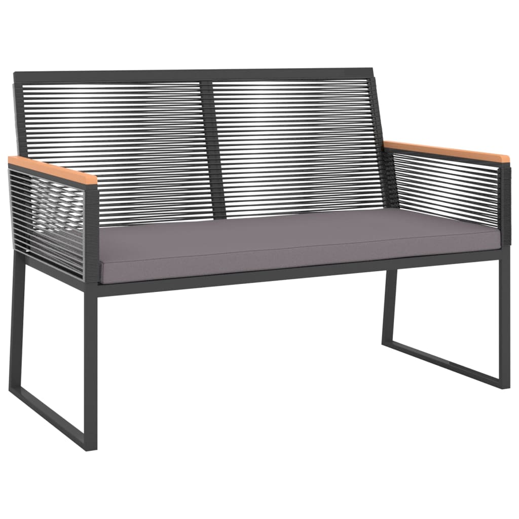 4-tlg. Garten-Lounge-Set mit Kissen Schwarz Stahl