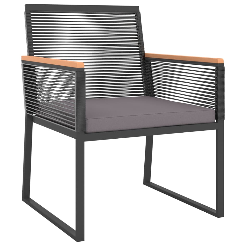 4-tlg. Garten-Lounge-Set mit Kissen Schwarz Stahl