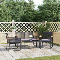 Thumbnail for 4-tlg. Garten-Lounge-Set mit Kissen Schwarz Stahl