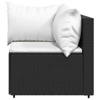 Thumbnail for 4-tlg. Garten-Lounge-Set mit Kissen Schwarz Poly Rattan