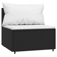 Thumbnail for 4-tlg. Garten-Lounge-Set mit Kissen Schwarz Poly Rattan