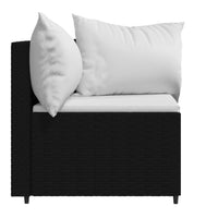 Thumbnail for Garten-Ecksofas mit Kissen 2 Stk. Schwarz Poly Rattan