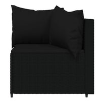 Thumbnail for Garten-Ecksofas mit Kissen 2 Stk. Schwarz Poly Rattan