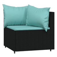 Thumbnail for 4-tlg. Garten-Lounge-Set mit Kissen Schwarz Poly Rattan