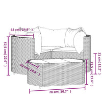 Thumbnail for 4-tlg. Garten-Lounge-Set mit Kissen Schwarz Poly Rattan