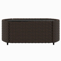 Thumbnail for 3-tlg. Garten-Lounge-Set mit Kissen Braun Poly Rattan