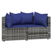Thumbnail for Garten-Ecksofas mit Kissen 2 Stk. Grau Poly Rattan