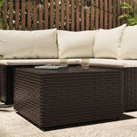 Thumbnail for Garten-Couchtisch Quadratisch Braun 50x50x30 cm Poly Rattan