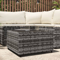 Thumbnail for Garten-Couchtisch Quadratisch Grau 50x50x30 cm Poly Rattan