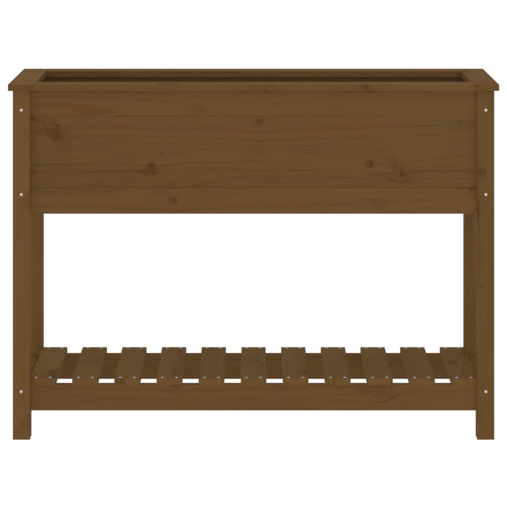 Pflanzkübel mit Ablage Honigbraun 111,5x34,5x81 cm Kiefernholz