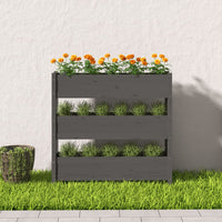 Thumbnail for Pflanzkübel Grau 112x25x104,5 cm Massivholz Kiefer