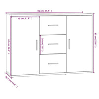 Thumbnail for Sideboard Schwarz 91x29,5x65 cm Holzwerkstoff