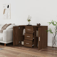 Thumbnail for Sideboard Braun Eichen-Optik 91x29,5x65 cm Holzwerkstoff