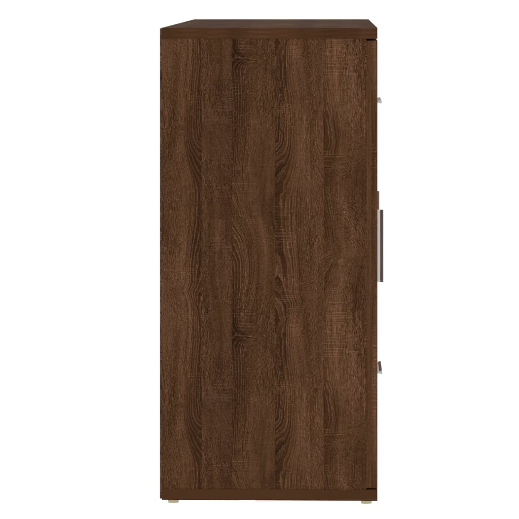 Sideboard Braun Eichen-Optik 91x29,5x65 cm Holzwerkstoff