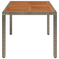 Thumbnail for Gartentisch mit Holzplatte Grau 90x90x75 cm Poly Rattan