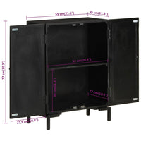 Thumbnail for Sideboard Schwarz 55x30x77 cm Massivholz Mango und Eisen