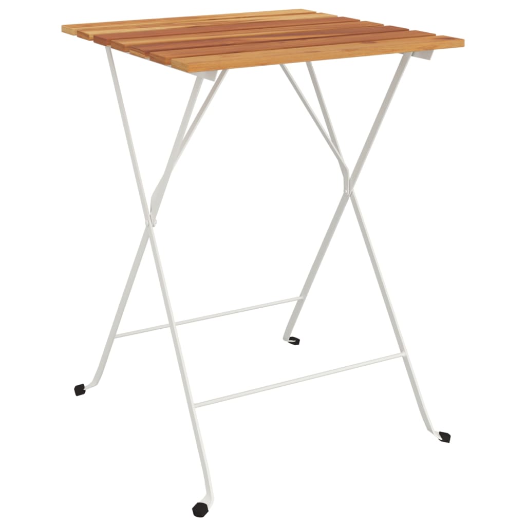 Bistrotisch Klappbar 55x54x71 cm Massivholz Akazie und Stahl