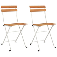 Thumbnail for Bistrostühle 2 Stk. Klappbar Massivholz Akazie und Stahl