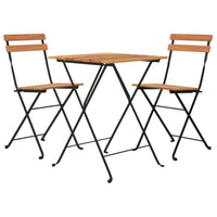 Thumbnail for 3-tlg. Bistro-Set Klappbar Massivholz Teak und Stahl