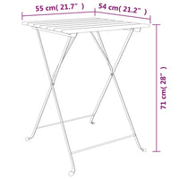 Thumbnail for 3-tlg. Bistro-Set Klappbar Massivholz Teak und Stahl