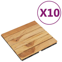 Thumbnail for Terrassenfliesen 10 Stk. 30x30 cm Massivholz Teak Vertikal