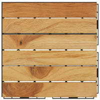 Thumbnail for Terrassenfliesen 10 Stk. 30x30 cm Massivholz Teak Vertikal