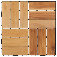 Thumbnail for Terrassenfliesen 10 Stk. 30x30 cm Massivholz Teak