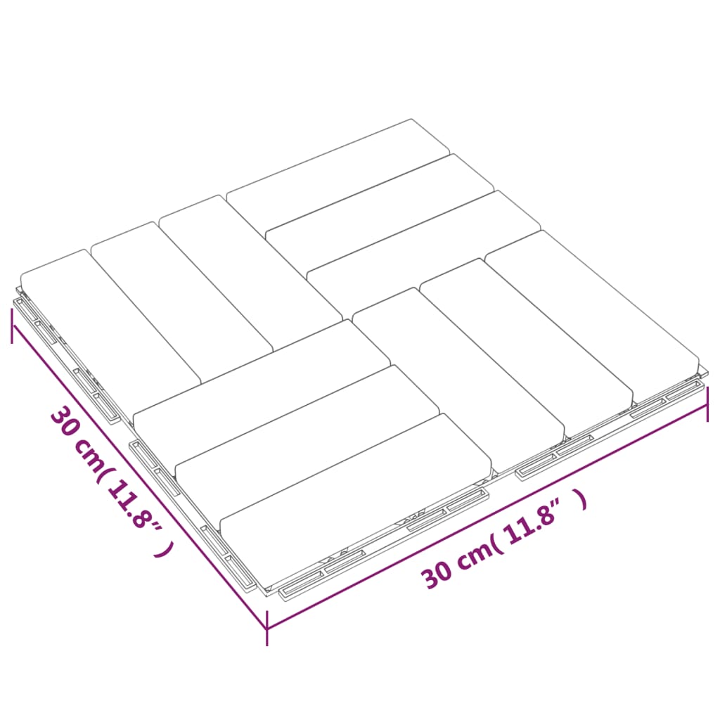 Terrassenfliesen 10 Stk. 30x30 cm Massivholz Teak